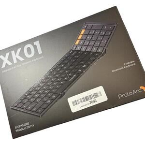 ProtoArc XK01, Foldable Backlit Full Size Wireless Keyboard Business Travel- NEW